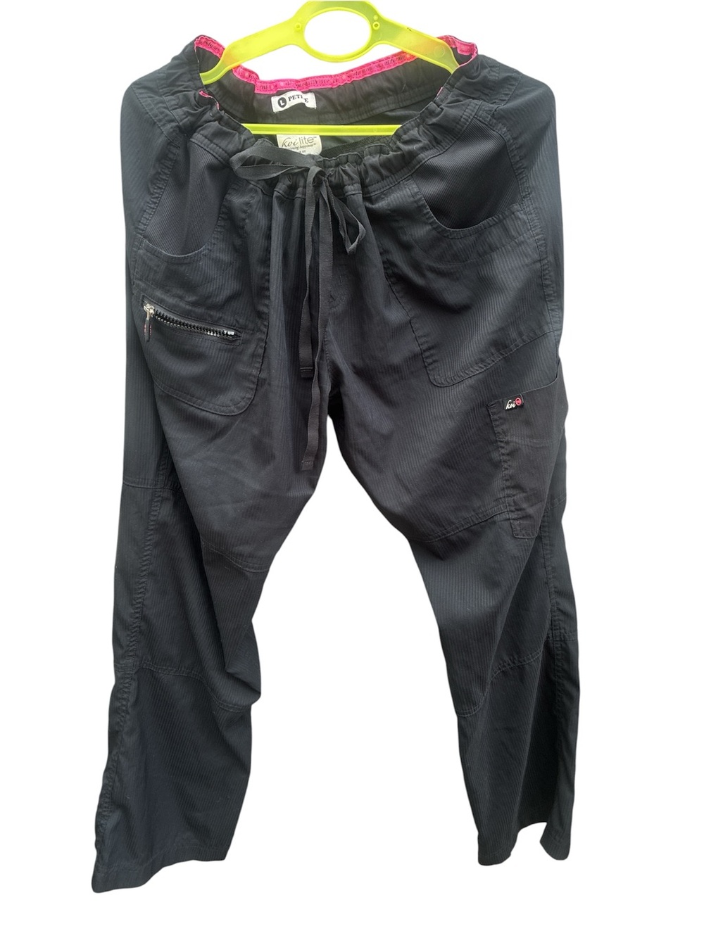 koi Lite Peace Scrub Pants Black - Size L Petite Slim Fit Style 721